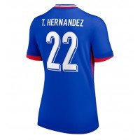 Camisa de Futebol França Theo Hernandez #22 Equipamento Principal Mulheres Europeu 2024 Manga Curta
